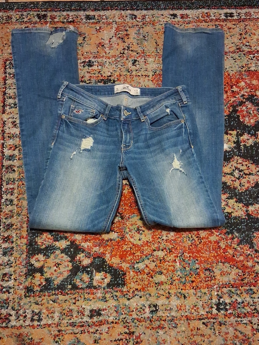 Hollister Women's Light Blue Distressed Skinny Jeans